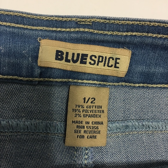 Blue spice Juniors sz 1/2 High rise shorts denim - Picture 5 of 6